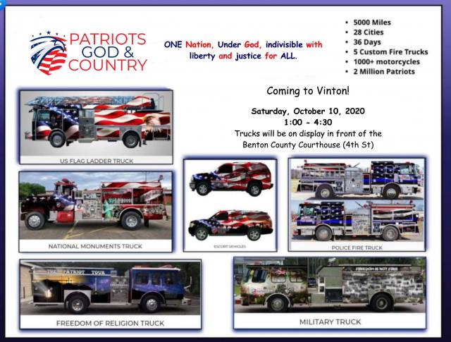 Patriot Tour will arrive in Vinton on Saturday afternoon