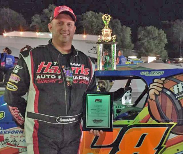 Tysus Pattee celebrated his first win in the 500th modified feature to take place in Independence.