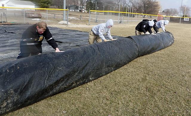An AmeriCorps NCCC team helped prepare VSHS facilities for spring sports.