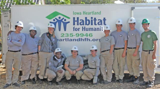 NCCC FEMA Corps Pine 6 at Iowa Heartland Habitat for Humanity worksite during 9/11 rememberance.