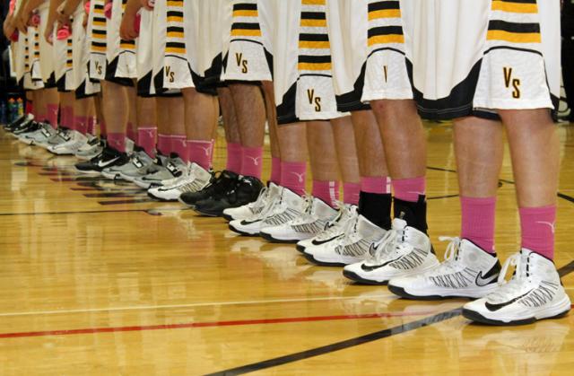 Pink Night: Vikings wore pink socks as they raised money to fight breast cancer.