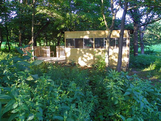 The area where this picnic shelter is located was once a corn crib.