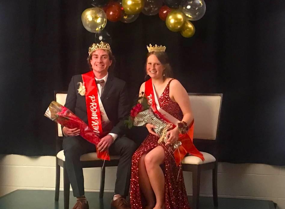Prom King winner Logan Zearley and the Prom Queen Carly Bendull