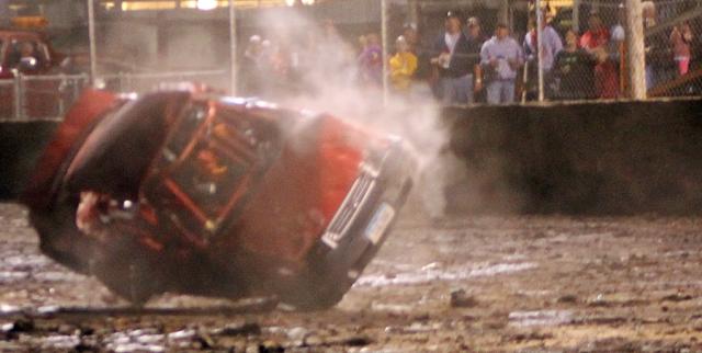 Area drivers held on as their cars rolled and bounced in a variety of ways in the roll-over event.