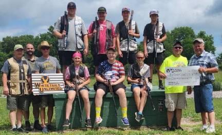 The Vinton-Shellsburg Red Cedar Shooters Trap Team received a donation from the Prairie Creek Chapter of Whitetails Unlimited