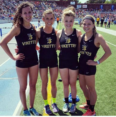 Lily, Payton, Bristi and Annika: 4 x 800 team ran their fastest time to earn 9th at State.