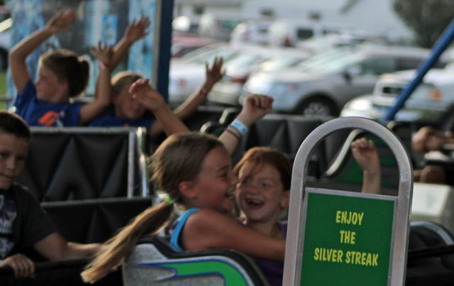 The small roller coaster was a hit among children.
