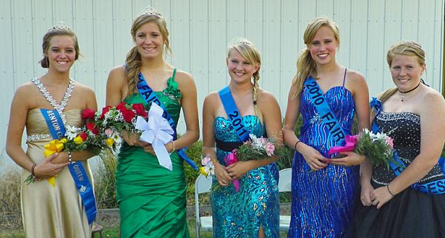 2010 and 2011 Royalty. Queens Taylor and Dani and princesses Abby, Paige Sears and Emily Schmidt.