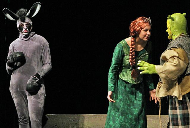 Caleb Kruckenberg, Alyssa Bunge and Will Dudley play the leading roles in 'Shrek the Musical.'