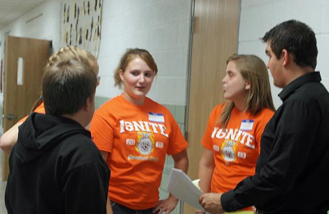 Greenhand Fire Up: Deion Dulin and Shania Heckman plan a communication activity