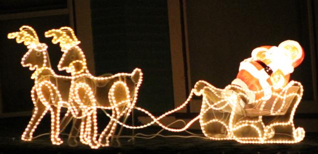 This is one of many decorations set up in Vinton in November.