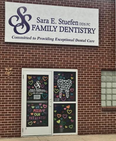 The office of Sara Stuefen reflects many of the businesses in downtown Vinton at this time.