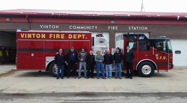 After visiting Fareway, Tim Smith of the TV show 'Moonshiners' visited the Vinton FD.