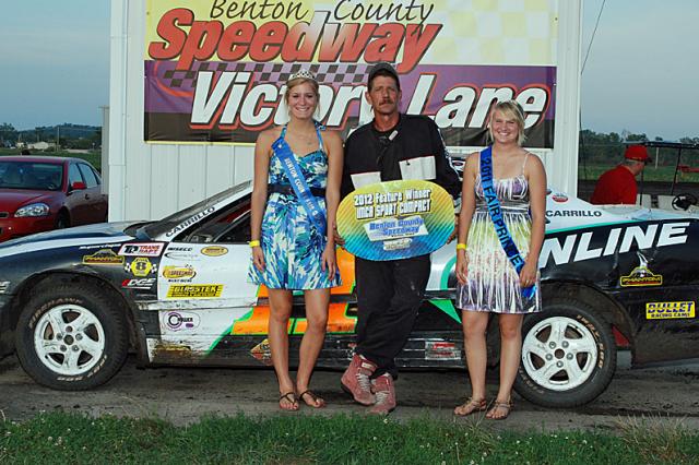 Steve Meineke won the Sports Compact feature Sunday in Vinton.