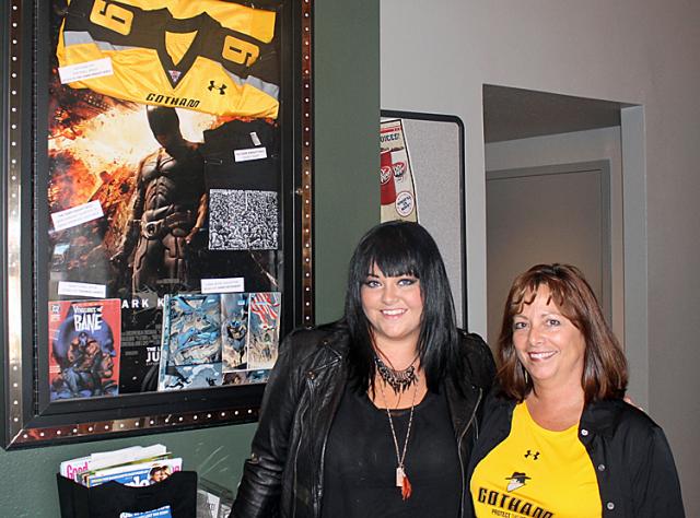 Sarah Springer, with her mom, Jeannie, helped design costumes for 'Dark Knight Rises.'