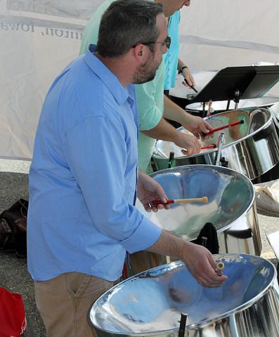 The unique sounds of a steel drum band were part of Boomfest, 2014.