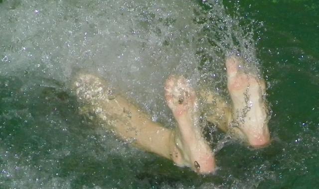 With practice and diligence, anyone can take a swim photo like this....
