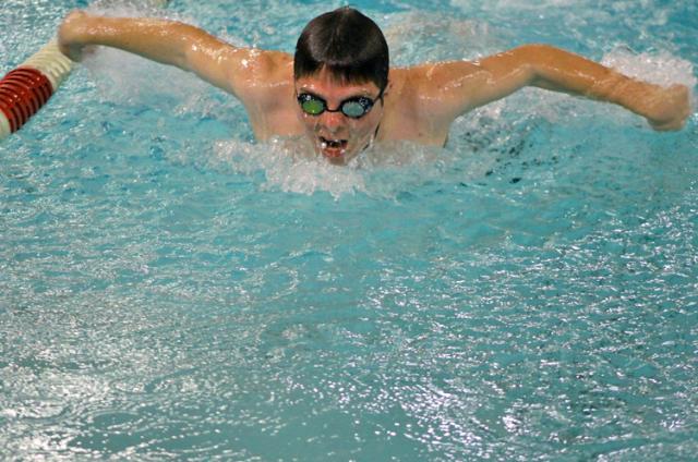 Senior Matt Lash competes in Thursday's meet vs. Waterloo East.