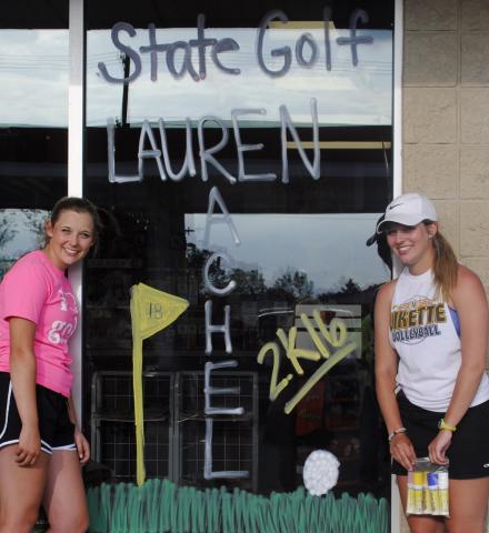 Rachel, left, and Lauren Tandy qualified for the State Golf Meet during Monday's Regionals.