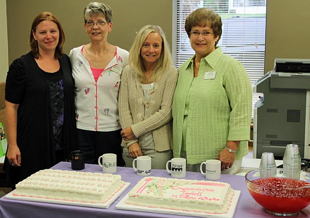 Teddi and colleauges (from left) Heidi Whelan, Sherri McGowan and Angie Kirk.