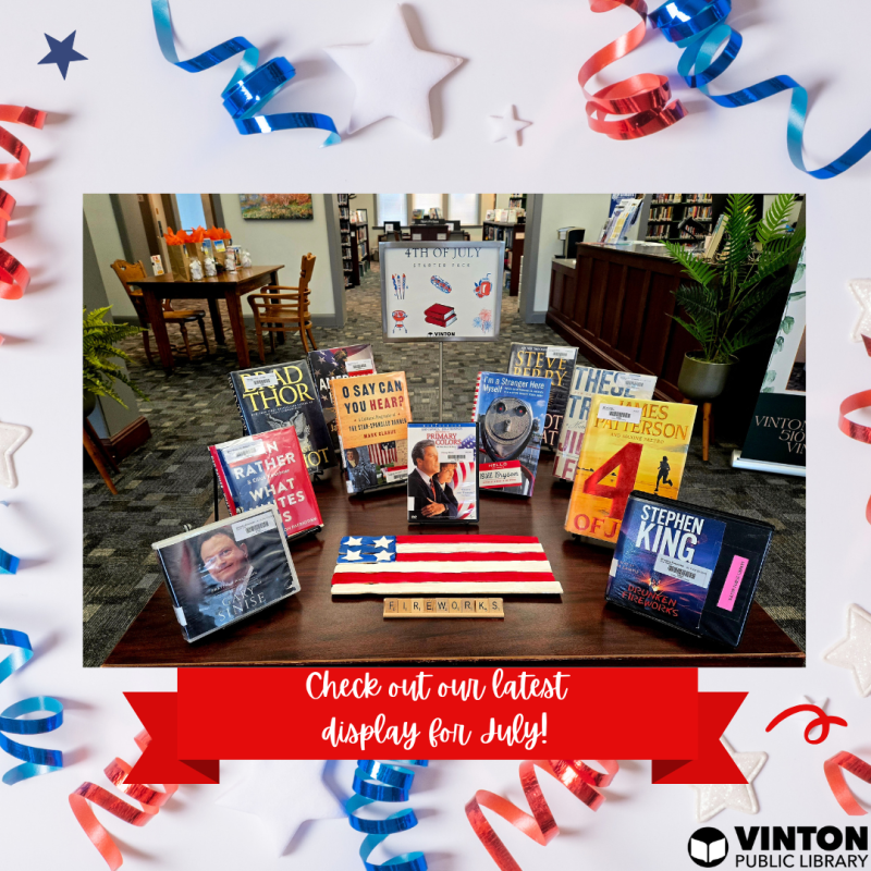 Some of the patriotic resources available at the local Vinton Public Library