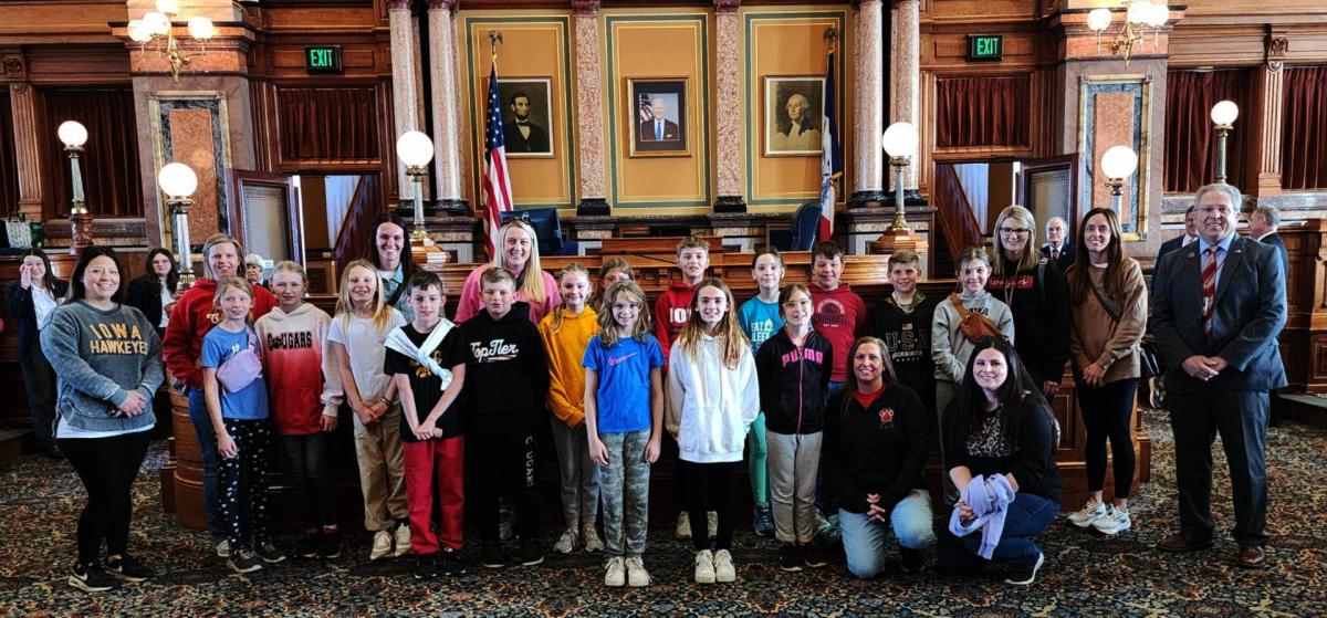 4th Grade Central Lutheran Students on Their Annual Field Trip Visit the Iowa House of Representatives.