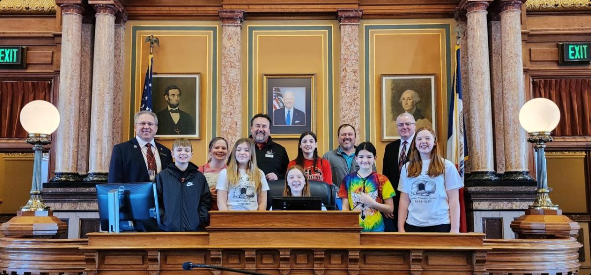 Central Lutheran School(Newhall) Student Council visits the Iowa State Capitol on March 1st, 2023