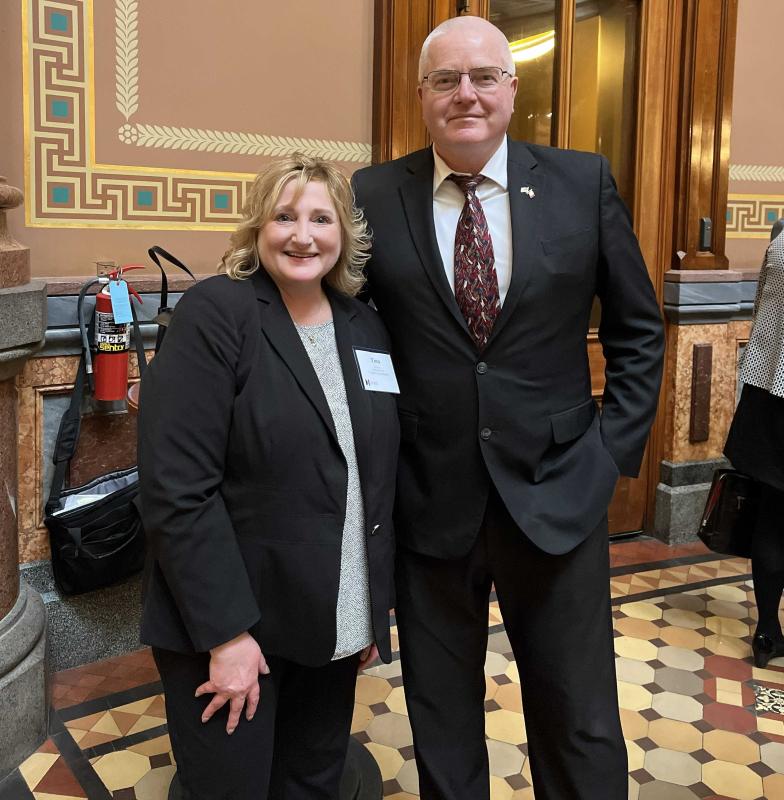Tina Eden, Virginia Gay Hospital's CEO pictured with Charlie McClinton, State Senator