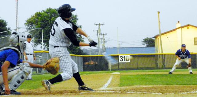 Taylor Leyden homered twice and pitched 9 innings in Game 1 win for Vikings.