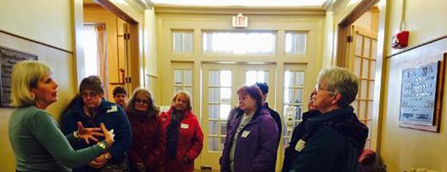 Nancy Beckman discussess the history of IBSSS during a tour on Friday.