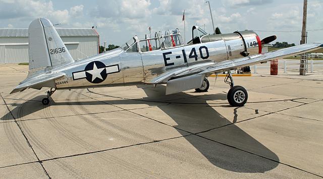 This BT-13 WWII trainer plane made a fuel stop in Vinton on Friday.