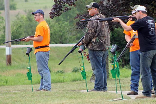 Trap meet: Gold team members Caleb Svoboda, Logan Salger, Tim Haerther and Patrick Thomsen.