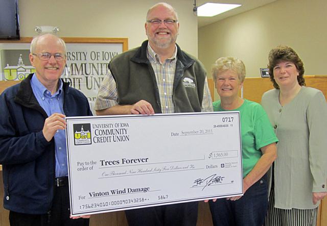John Myers and Mark Signs from Trees Forever, Cynthia Elwick and Rae Dugan of UICCU..