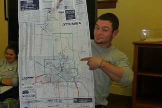 Zack Gould, Rockford Mich., showing off an area the team will cover