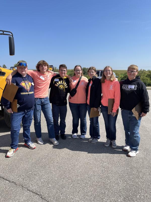 Dairy Foods team take a group picture. (L-R) Braedon Hepker, Kaden Kerkman, Brody Waters, Juliana Luis, Carlie Clark, Rachel Rollinger, Steven Rogers
