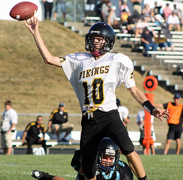 QB Tyler Bartz attempts a 2-point conversion pass.