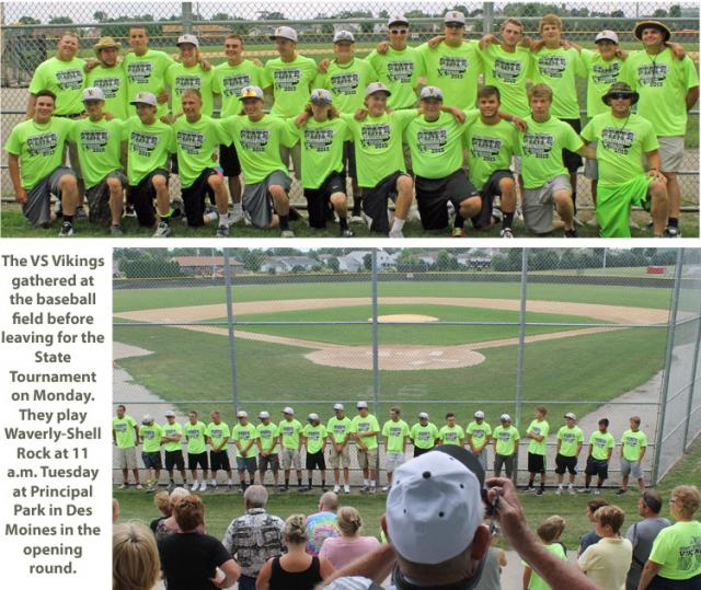 Viking baseball players met with fans and family members before heading to DM on Monday.