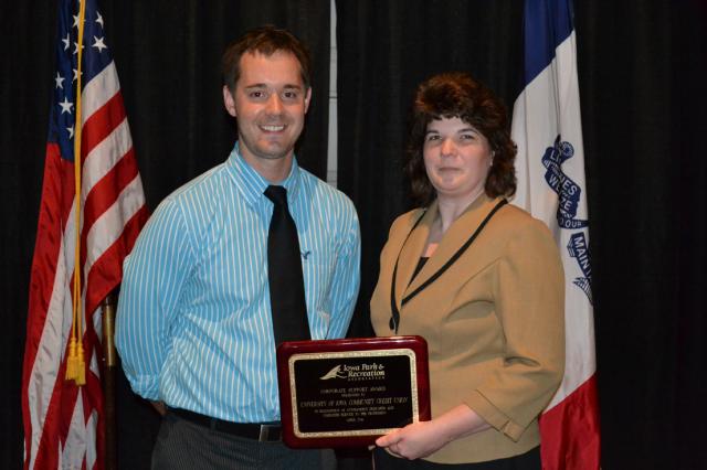 Rae Dugan UICCU Vinton branch manager, accepts