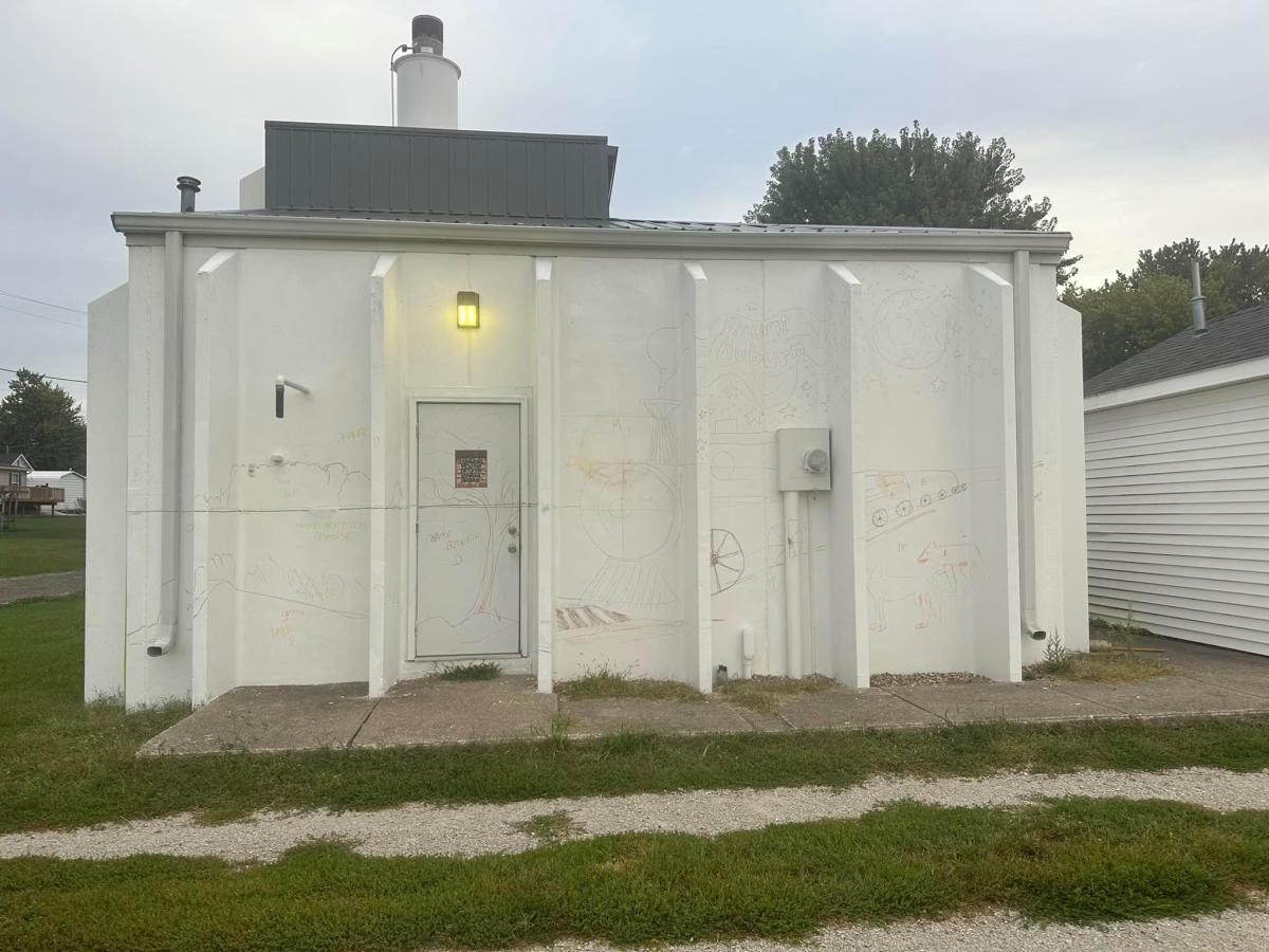 Before, it was just a plain white building...