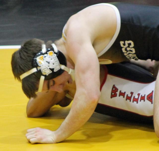 Nick Hyland led V-S wrestlers, pinning each of his opponents Thursday.
