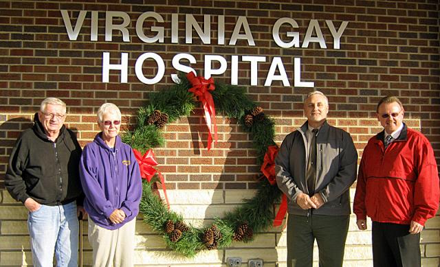 Mark and Carol Timmer donated this wreath to VGH; Red Cedar Izaak Walton members put it together.