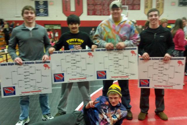 These five Viking wrestlers advanced to Districts; they will compete next weekend.