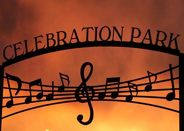The Celebration Park Grand Opening is set for next Saturday, with noon and evening events planned.